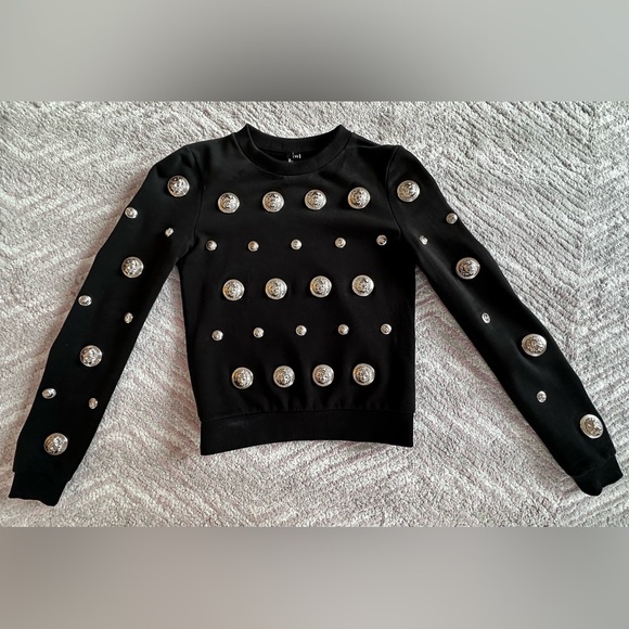 Black Versus Versace lion head embellishment cotton sweatshirt size SX (S) - Picture 1 of 5